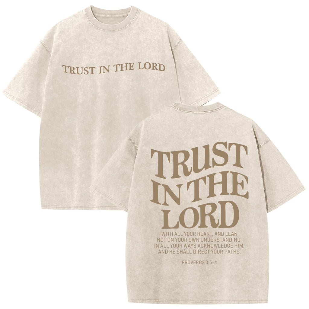 Wrenpies Mens Oversized Christian Shirts God Faith Jesus Religious Tshirts Trust in The Lord Bible Verse Tees Acid Wash Tops