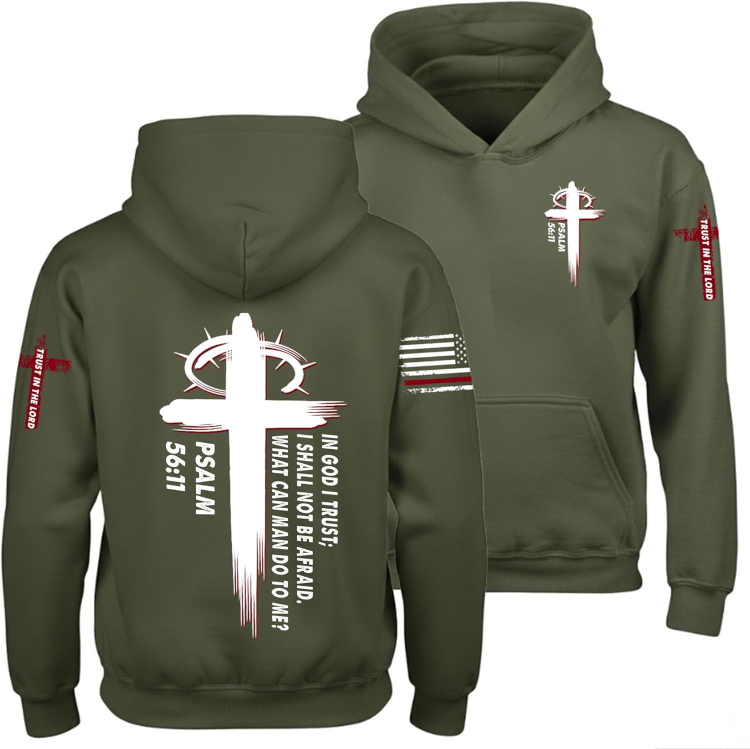 Regamor Custom Christian Hoodies for Men Women Faith Cross Jesus Hoodie Bible Religious Gifts Personalized Christmas