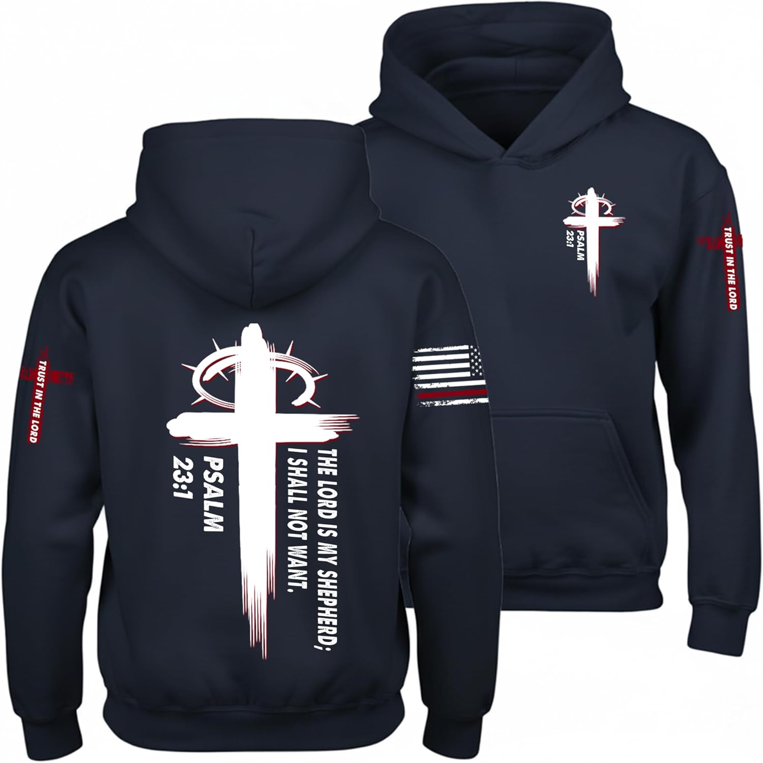 Regamor Custom Christian Hoodies for Men Women Faith Cross Jesus Hoodie Bible Religious Gifts Personalized Christmas