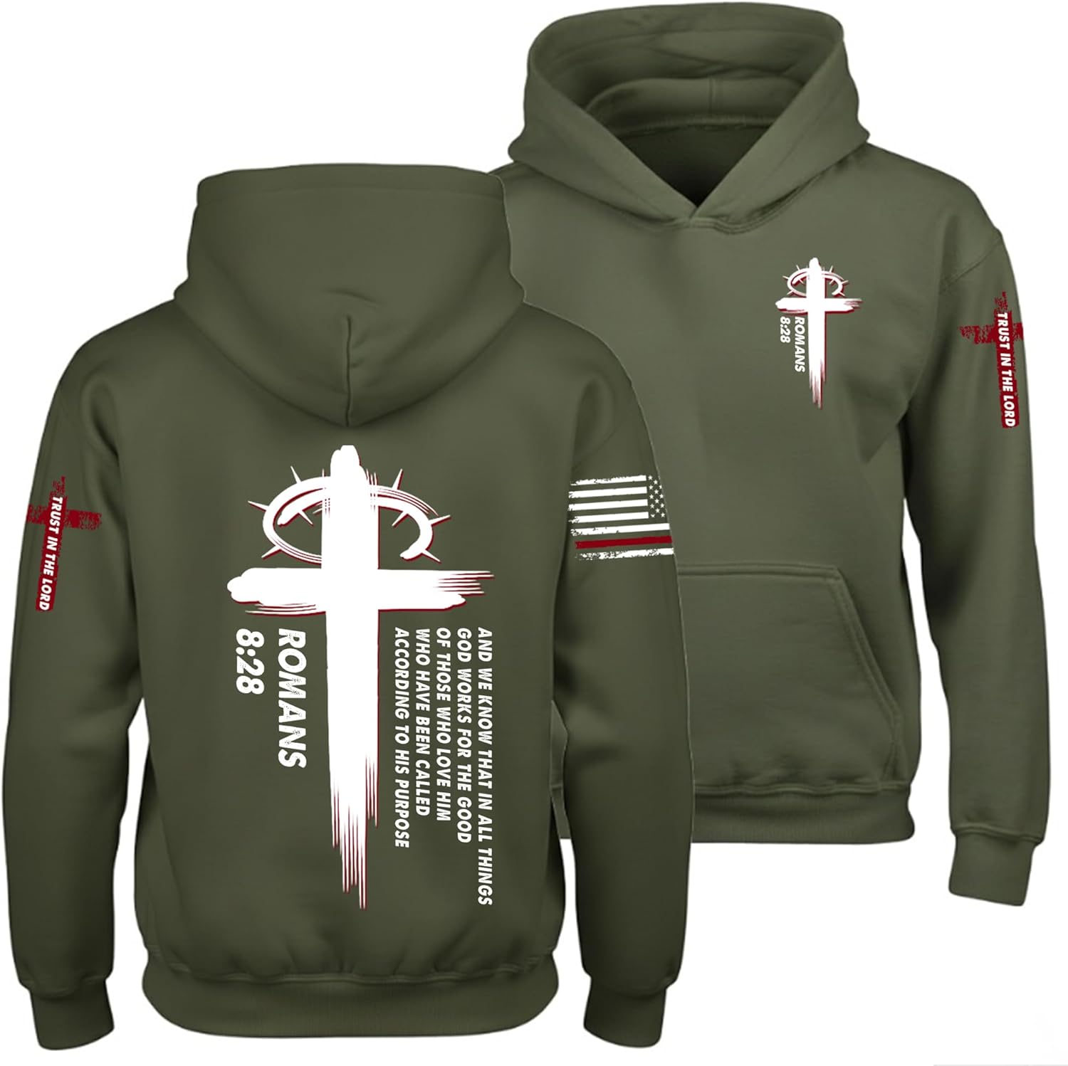 Regamor Custom Christian Hoodies for Men Women Faith Cross Jesus Hoodie Bible Religious Gifts Personalized Christmas