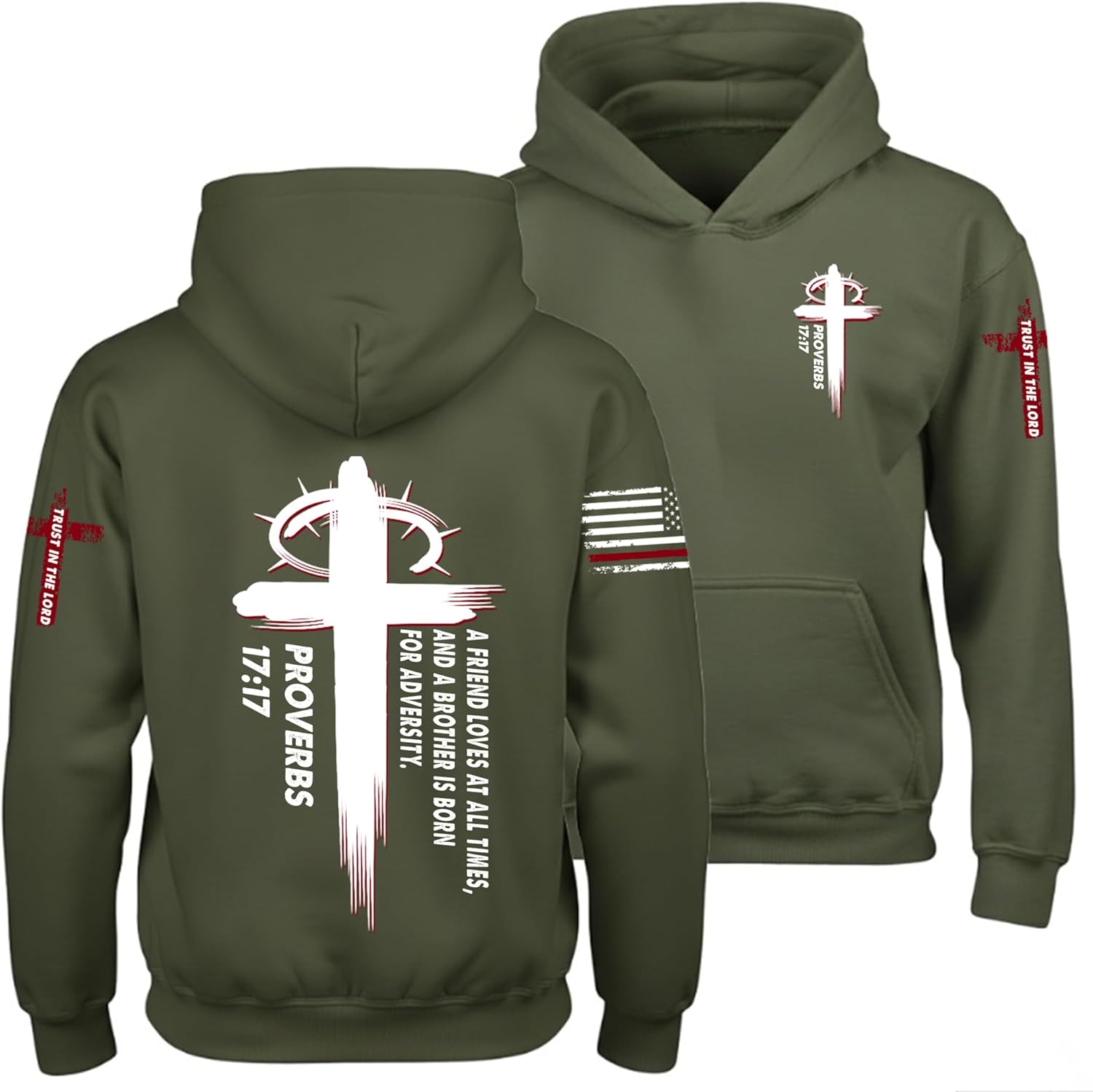 Regamor Custom Christian Hoodies for Men Women Faith Cross Jesus Hoodie Bible Religious Gifts Personalized Christmas