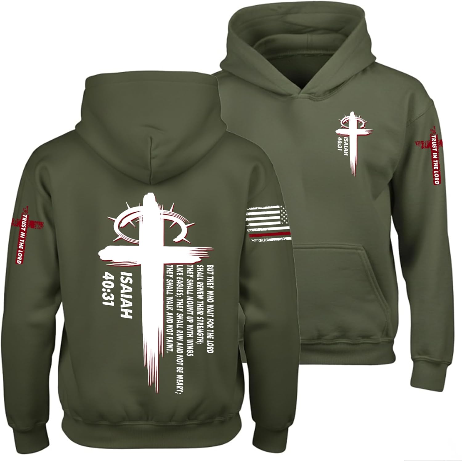 Regamor Custom Christian Hoodies for Men Women Faith Cross Jesus Hoodie Bible Religious Gifts Personalized Christmas