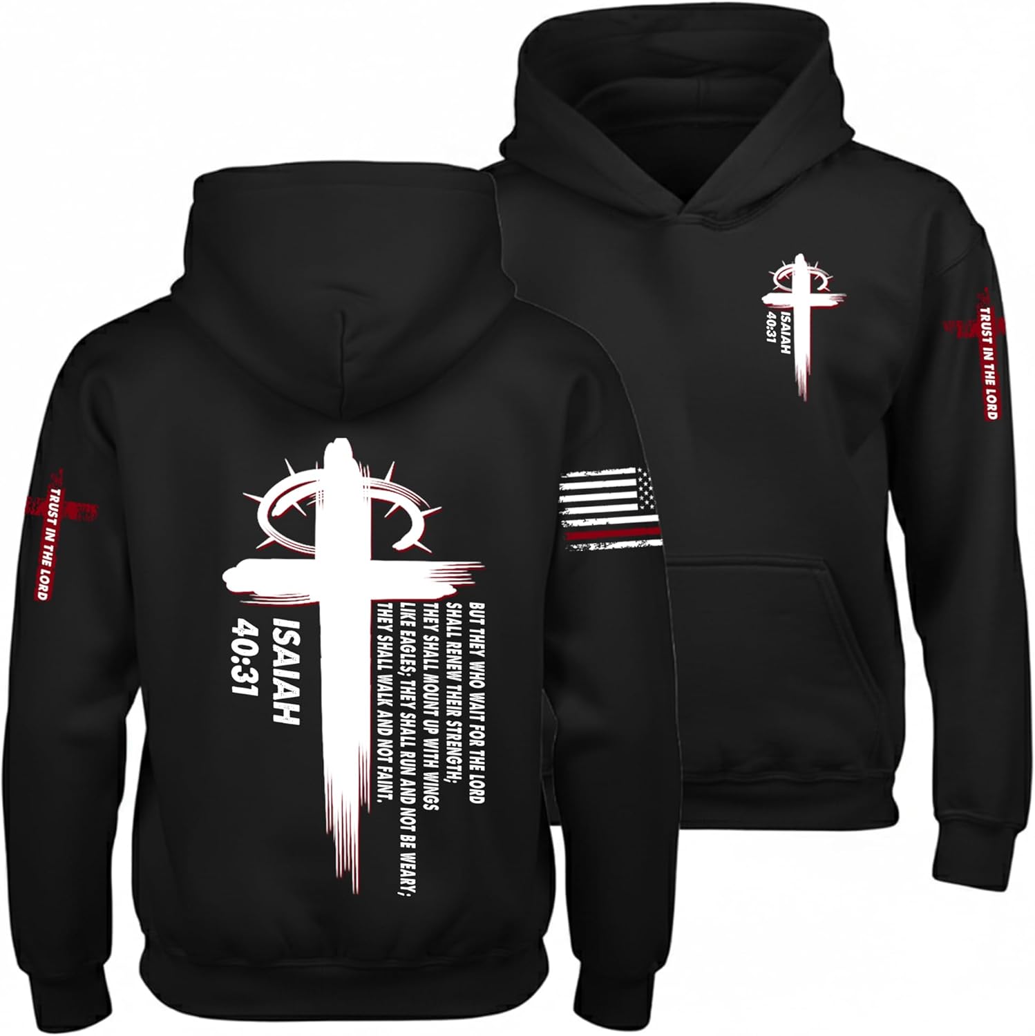 Regamor Custom Christian Hoodies for Men Women Faith Cross Jesus Hoodie Bible Religious Gifts Personalized Christmas