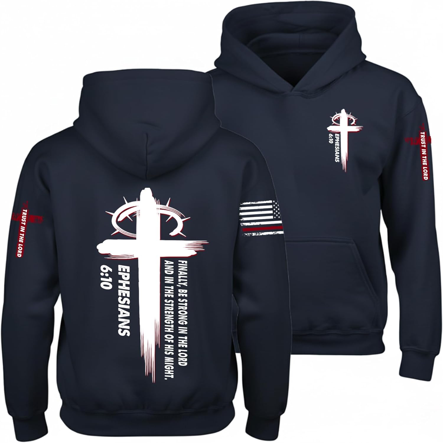 Regamor Custom Christian Hoodies for Men Women Faith Cross Jesus Hoodie Bible Religious Gifts Personalized Christmas