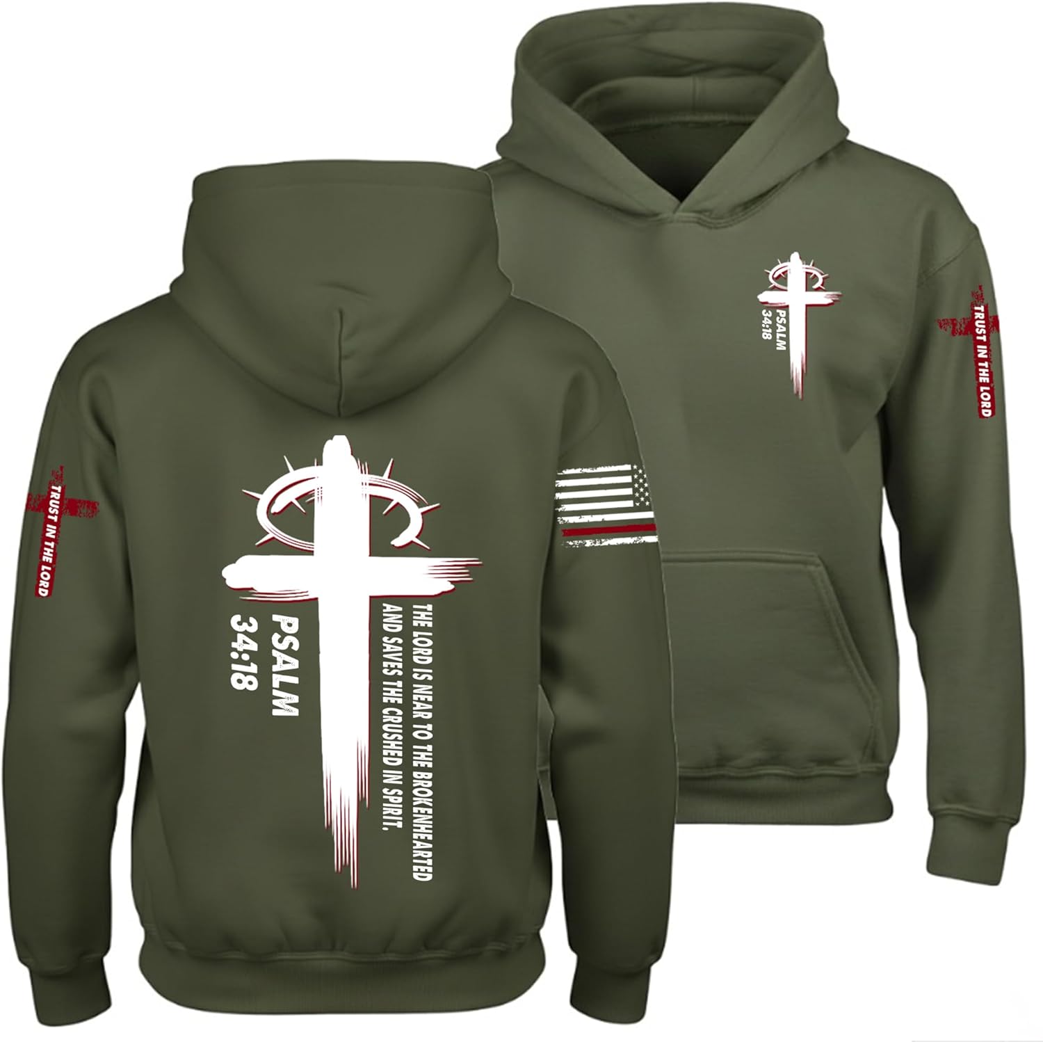 Regamor Custom Christian Hoodies for Men Women Faith Cross Jesus Hoodie Bible Religious Gifts Personalized Christmas