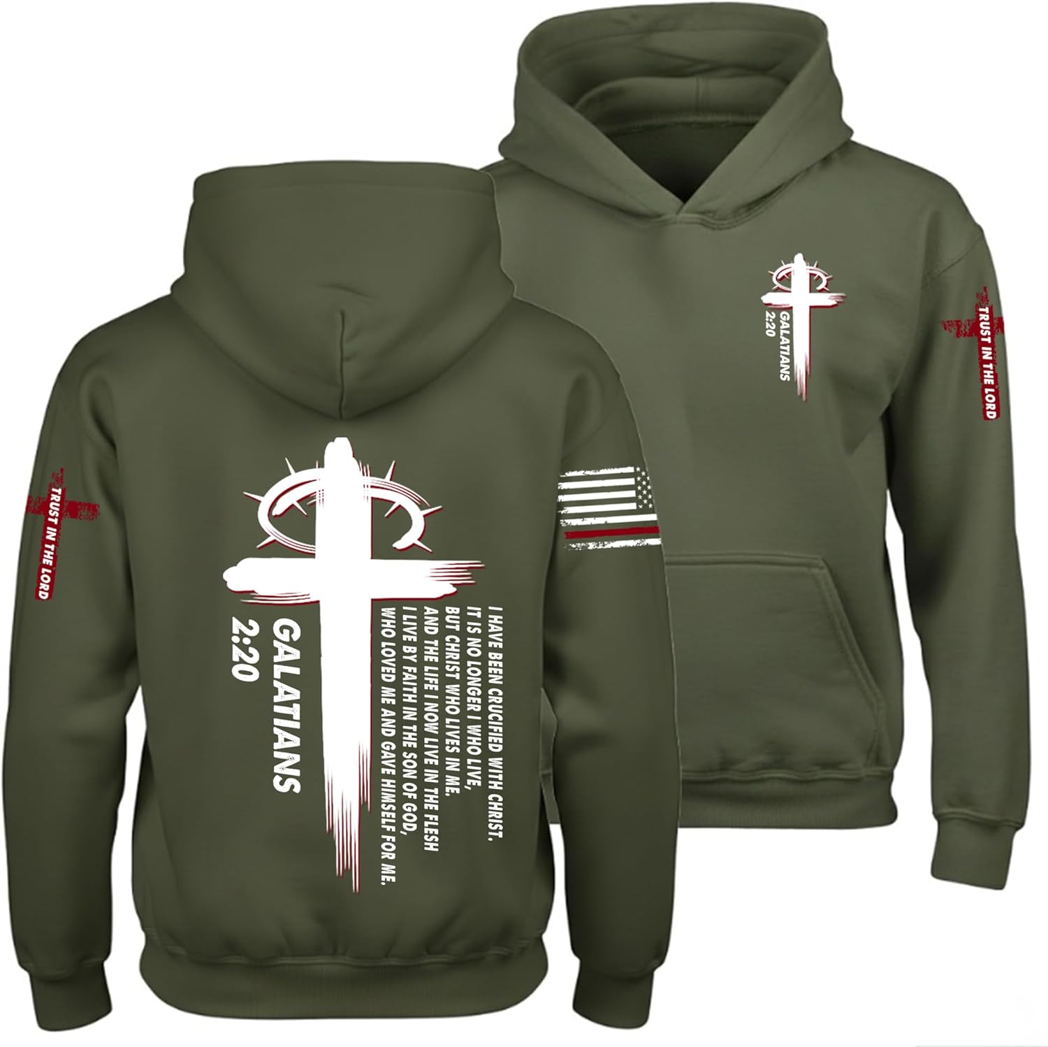 Regamor Custom Christian Hoodies for Men Women Faith Cross Jesus Hoodie Bible Religious Gifts Personalized Christmas