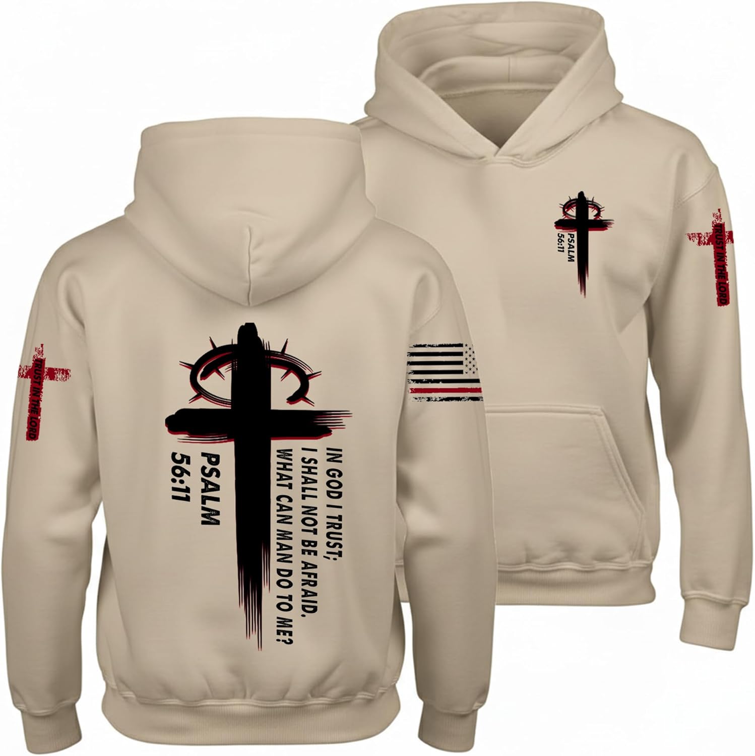 Regamor Custom Christian Hoodies for Men Women Faith Cross Jesus Hoodie Bible Religious Gifts Personalized Christmas