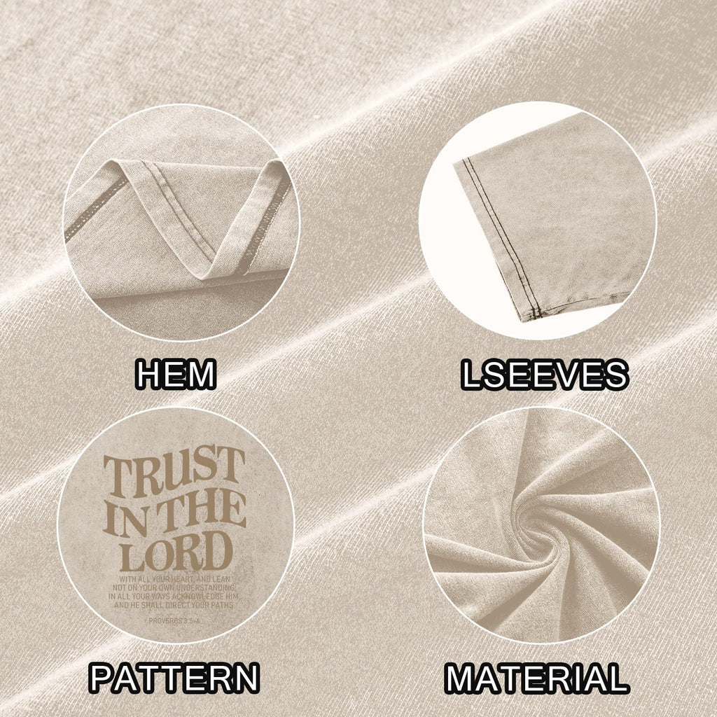 Wrenpies Mens Oversized Christian Shirts God Faith Jesus Religious Tshirts Trust in The Lord Bible Verse Tees Acid Wash Tops