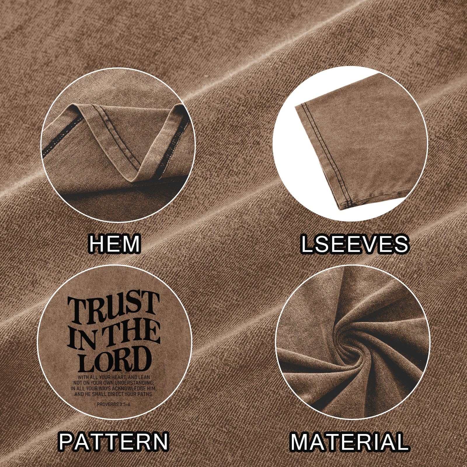 Wrenpies Mens Oversized Christian Shirts God Faith Jesus Religious Tshirts Trust in The Lord Bible Verse Tees Acid Wash Tops